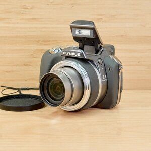 Olympus SP-550UZ Digital Camera Grey 7.1MP 18x Zoom Tested Works